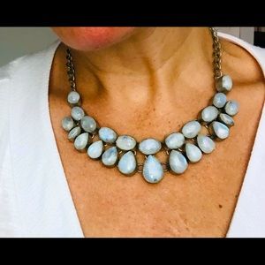 Moonstone and silver necklace